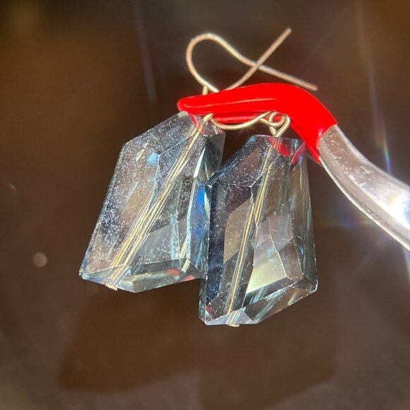 Large Blue Dangle Earrings - Picture 3 of 5